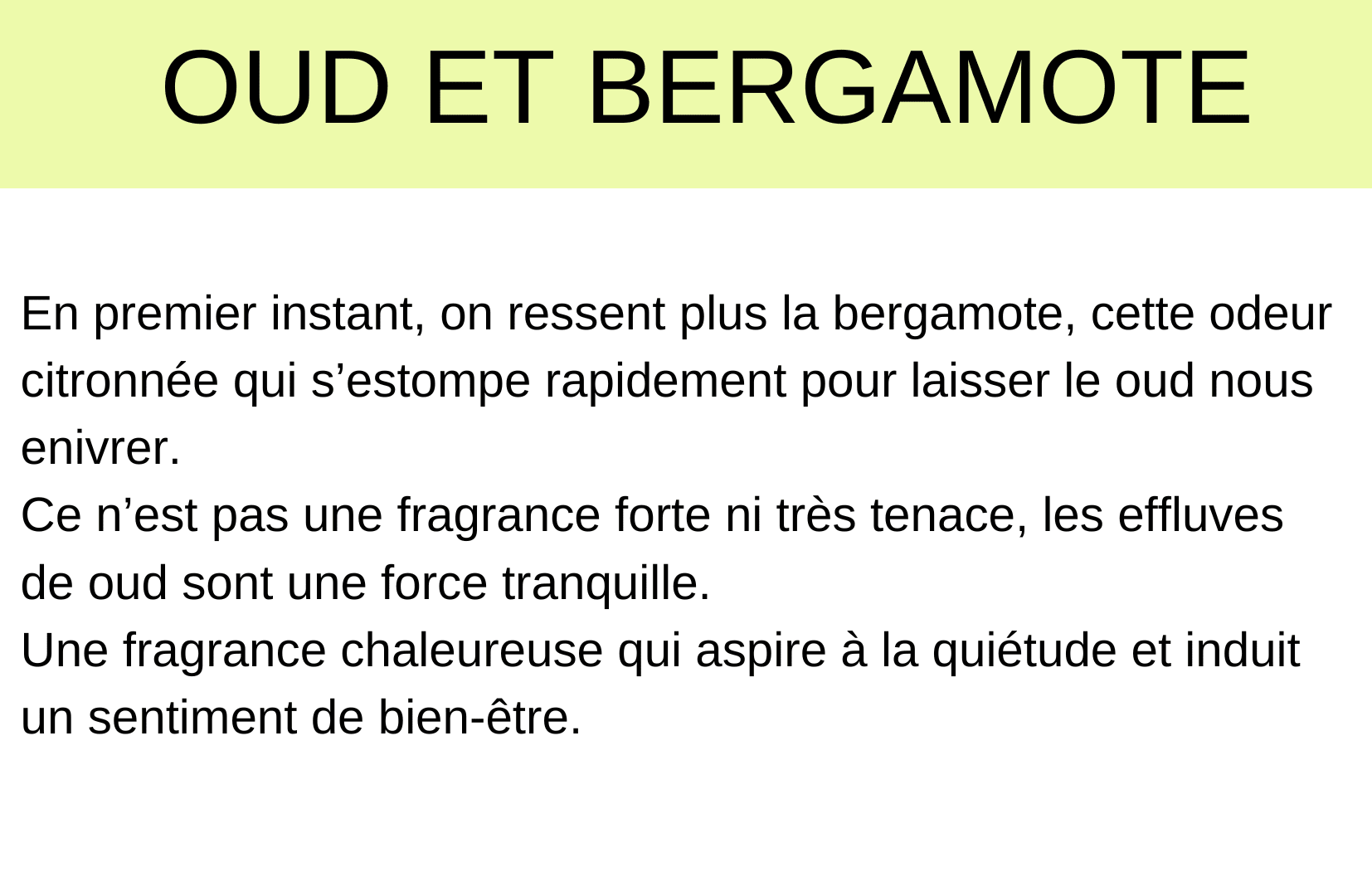 Oud et bergamote parfum